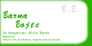 barna bojte business card